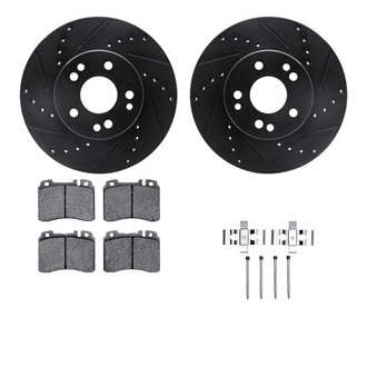 R1 Concepts® - eLINE Series Drilled and Slotted Front Brake Kit with Ceramic Pads
