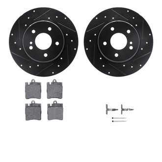 R1 Concepts® - eLINE Series Drilled and Slotted Rear Brake Kit with Ceramic Pads