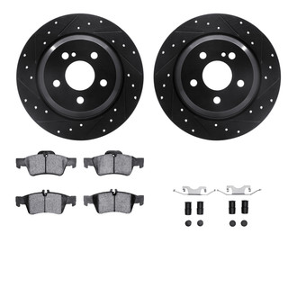 R1 Concepts® - eLINE Series Drilled and Slotted Rear Brake Kit with Ceramic Pads