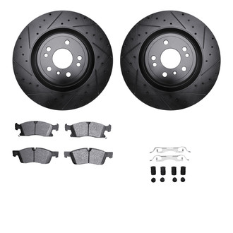 R1 Concepts® - eLINE Series Drilled and Slotted Brake Kit with Ceramic Pads