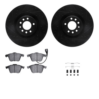 R1 Concepts® - eLINE Series Drilled and Slotted Front Brake Kit with Ceramic Pads