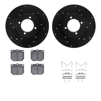 R1 Concepts® - eLINE Series Drilled and Slotted Front Brake Kit with Ceramic Pads