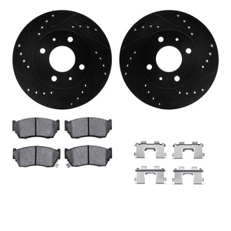 R1 Concepts® - eLINE Series Drilled and Slotted Brake Kit with Ceramic Pads