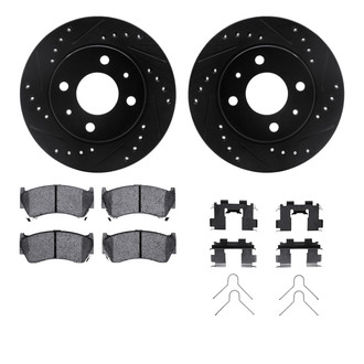 R1 Concepts® - eLINE Series Drilled and Slotted Front Brake Kit with Ceramic Pads