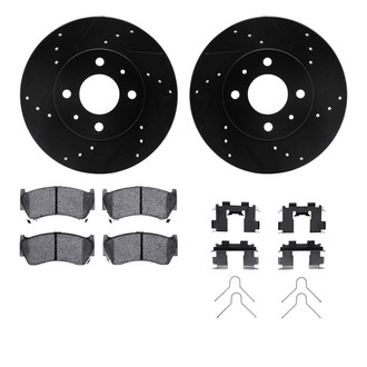 R1 Concepts® - eLINE Series Drilled and Slotted Front Brake Kit with Ceramic Pads
