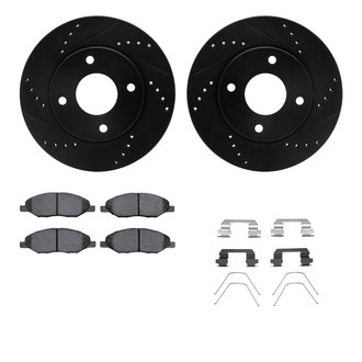 R1 Concepts® - eLINE Series Drilled and Slotted Brake Kit with Ceramic Pads