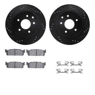 R1 Concepts® - eLINE Series Drilled and Slotted Rear Brake Kit with Ceramic Pads