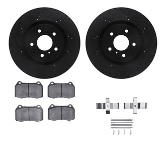 R1 Concepts® - eLINE Series Drilled and Slotted Front Brake Kit with Ceramic Pads