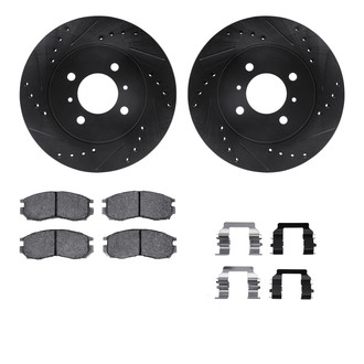 R1 Concepts® - eLINE Series Drilled and Slotted Brake Kit with Ceramic Pads