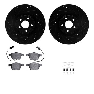 R1 Concepts® - eLINE Series Drilled and Slotted Front Brake Kit with Ceramic Pads