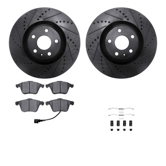R1 Concepts® - eLINE Series Drilled and Slotted Front Brake Kit with Ceramic Pads