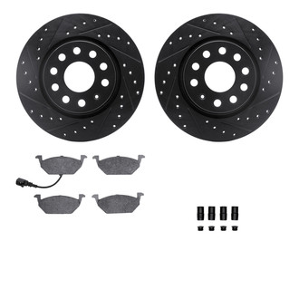 R1 Concepts® - eLINE Series Drilled and Slotted Front Brake Kit with Ceramic Pads