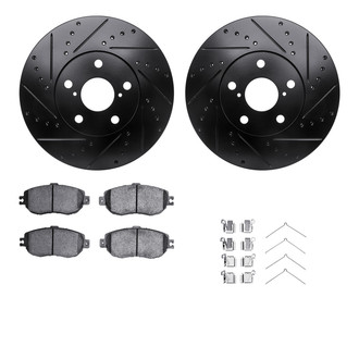 R1 Concepts® - eLINE Series Drilled and Slotted Front Brake Kit with Ceramic Pads