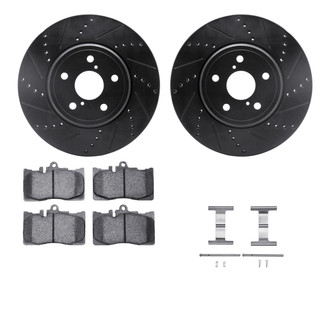 R1 Concepts® - eLINE Series Drilled and Slotted Front Brake Kit with Ceramic Pads