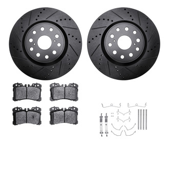R1 Concepts® - eLINE Series Drilled and Slotted Brake Kit with Ceramic Pads