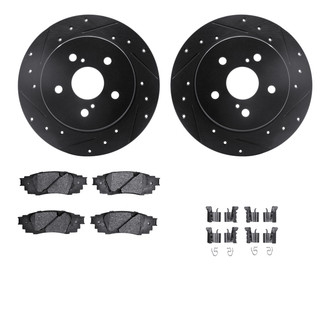 R1 Concepts® - eLINE Series Drilled and Slotted Brake Kit with Ceramic Pads