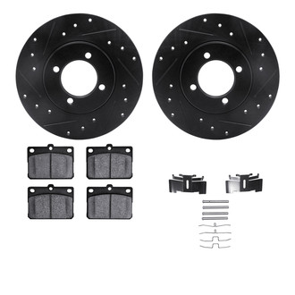 R1 Concepts® - eLINE Series Drilled and Slotted Front Brake Kit with Ceramic Pads