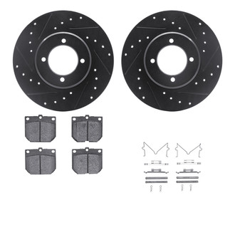 R1 Concepts® - eLINE Series Drilled and Slotted Front Brake Kit with Ceramic Pads