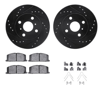 R1 Concepts® - eLINE Series Drilled and Slotted Front Brake Kit with Ceramic Pads
