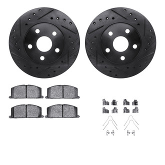 R1 Concepts® - eLINE Series Drilled and Slotted Front Brake Kit with Ceramic Pads
