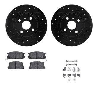 R1 Concepts® - eLINE Series Drilled and Slotted Rear Brake Kit with Ceramic Pads