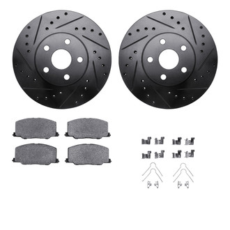 R1 Concepts® - eLINE Series Drilled and Slotted Front Brake Kit with Ceramic Pads