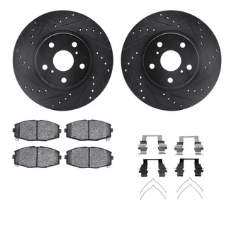 R1 Concepts® - eLINE Series Drilled and Slotted Front Brake Kit with Ceramic Pads