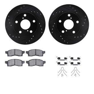 R1 Concepts® - eLINE Series Drilled and Slotted Front Brake Kit with Ceramic Pads