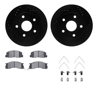 R1 Concepts® - eLINE Series Drilled and Slotted Front Brake Kit with Ceramic Pads