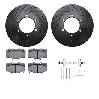 R1 Concepts® - eLINE Series Drilled and Slotted Front Brake Kit with Ceramic Pads