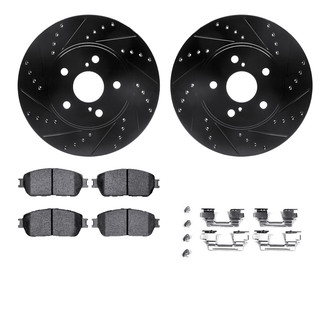 R1 Concepts® - eLINE Series Drilled and Slotted Front Brake Kit with Ceramic Pads
