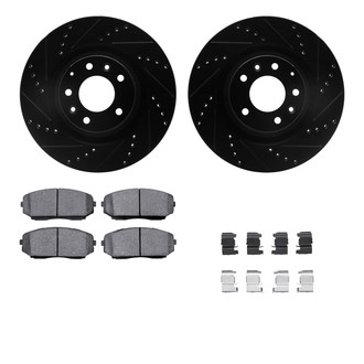R1 Concepts® - eLINE Series Drilled and Slotted Front Brake Kit with Ceramic Pads
