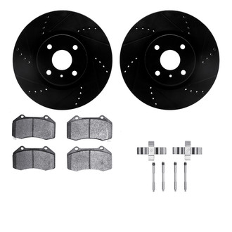 R1 Concepts® - eLINE Series Drilled and Slotted Front Brake Kit with Ceramic Pads