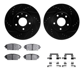 R1 Concepts® - eLINE Series Drilled and Slotted Brake Kit with Ceramic Pads