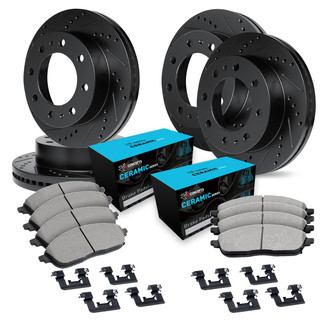 R1 Concepts® - eLINE Series Drilled and Slotted Brake Kit with Ceramic Pads