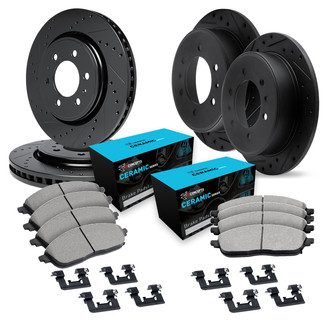 R1 Concepts® - Drilled and Slotted Brake Kit with Ceramic Pads