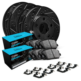 R1 Concepts® - Drilled and Slotted Brake Kit with Ceramic Pads