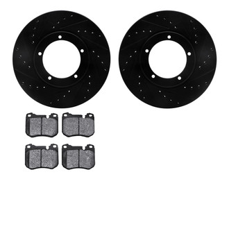 R1 Concepts® - eLINE Series Drilled and Slotted Front Brake Kit with Ceramic Pads