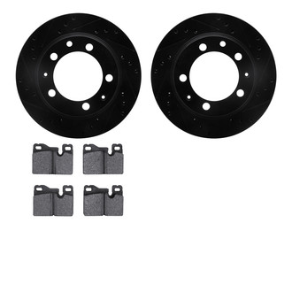 R1 Concepts® - eLINE Series Drilled and Slotted Rear Brake Kit with Ceramic Pads