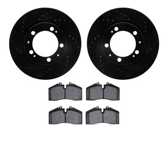 R1 Concepts® - eLINE Series Drilled and Slotted Front Brake Kit with Ceramic Pads