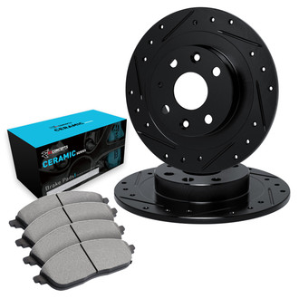 R1 Concepts® - eLINE Series Drilled and Slotted Brake Kit with Ceramic Pads