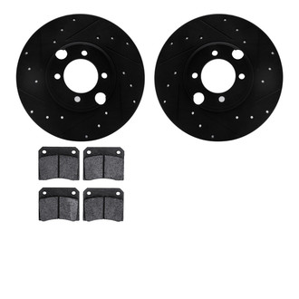 R1 Concepts® - eLINE Series Drilled and Slotted Rear Brake Kit with Ceramic Pads