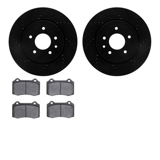 R1 Concepts® - eLINE Series Drilled and Slotted Rear Brake Kit with Ceramic Pads