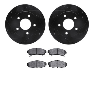 R1 Concepts® - eLINE Series Drilled and Slotted Front Brake Kit with Ceramic Pads