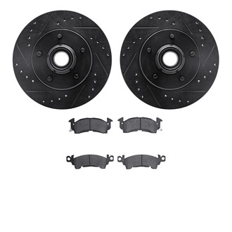 R1 Concepts® - eLINE Series Drilled and Slotted Front Brake Kit with Ceramic Pads