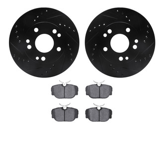R1 Concepts® - eLINE Series Drilled and Slotted Front Brake Kit with Ceramic Pads