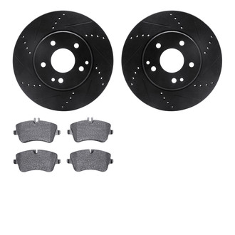 R1 Concepts® - eLINE Series Drilled and Slotted Front Brake Kit with Ceramic Pads