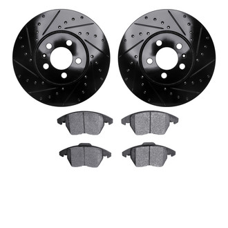 R1 Concepts® - eLINE Series Drilled and Slotted Brake Kit with Ceramic Pads