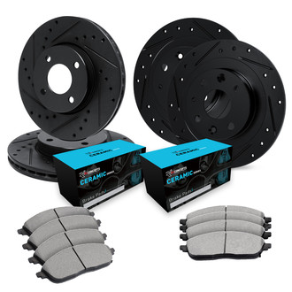 R1 Concepts® - eLINE Series Drilled and Slotted Brake Kit with Ceramic Pads