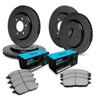 R1 Concepts® - eLINE Series Drilled and Slotted Brake Kit with Ceramic Pads